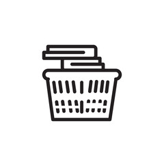 Basket Clean Cloth Line Icon