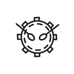 Bass Drum Music Line Icon