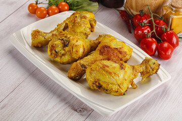 Roasted Chicken leg drumsticks with curry sauce
