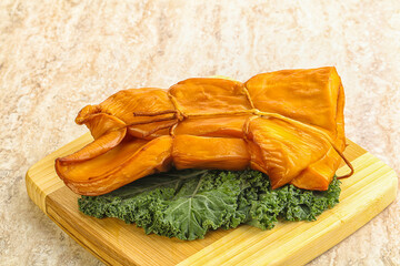 Smoked squid appetizer snack isolated