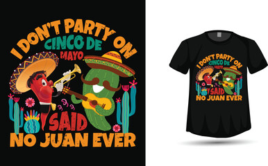 Cinco de mayo party tshirt design vector