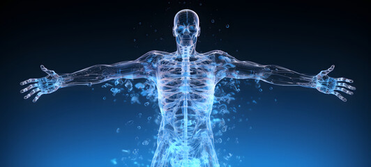 detailed Human Anatomy full body skeletal, ai generative