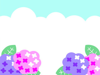 アジサイの風景バナーイラスト