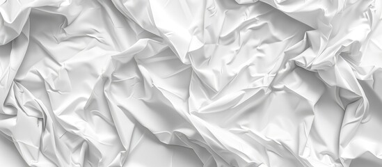 Set of shiny white crumpled poster templates. Mockup of isolated adhesive paper or fabric. - obrazy, fototapety, plakaty