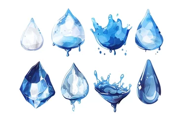 Fotobehang A set of blue water drops © Rubii_Hdz