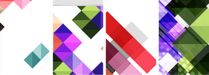 Set of colorful square posters business templates. Vector Illustration For Wallpaper, Banner, Background, Card, Book Illustration, landing page