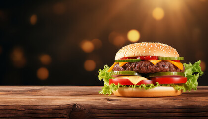Delicious beef patty burger freshly cooked