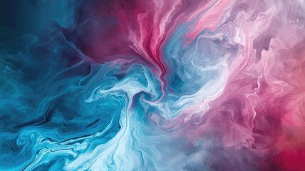 The abstract picture of the two colours between blue and pink colour that has been mixing with each other in the form of the ink or liquid to become beautifully view of this abstract picture. AIGX01. - obrazy, fototapety, plakaty