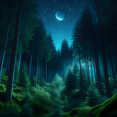 forest in night forest