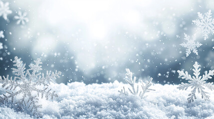 winter background with snowflakes