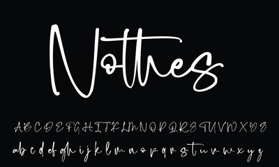 A hand-drawn signature logo design template