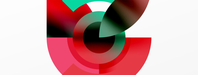 Round elements and circles geometric minimal composition background. Vector Illustration For Wallpaper, Banner, Background, Card, Book Illustration, landing page