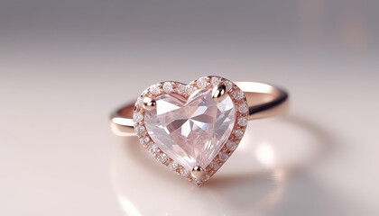 Heart-shaped diamond ring