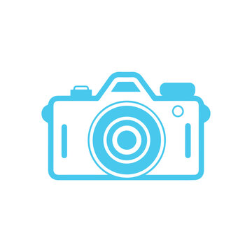 Camera icon on white background. Vector illustration in trendy flat style