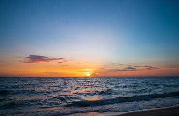 Landscape horizon viewpoint panorama summer shore sea beach nobody wind wave cool holiday look calm big sunset sky twilight evening on day time nature tropical coast beautiful ocean water travel