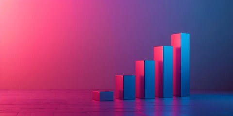 Colorful Bar Chart Showing Upward Growth and Progress