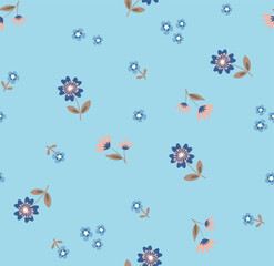 seamless patterns with vintage   flowers. Retro floral  background surface design, textile, stationery, wrapping paper, covers. 