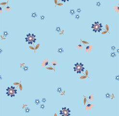 seamless patterns with vintage   flowers. Retro floral  background surface design, textile, stationery, wrapping paper, covers. 