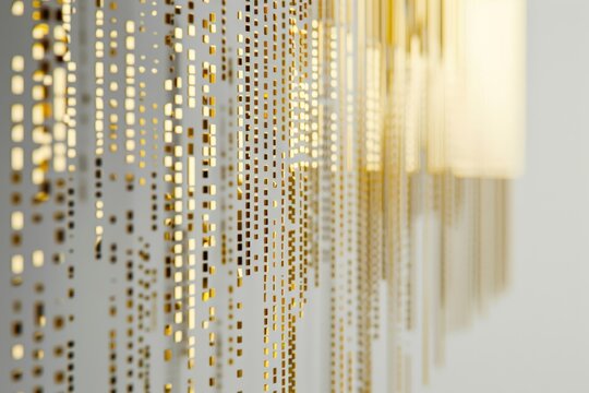 Use a minimalist approach to represent coding software in a sleek and modern gold design.