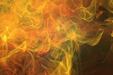 Abstract shapes resembling flickering flames in various shades of yellow and orange