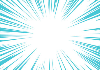 漫画で使える集中放射線1透過PNG青色