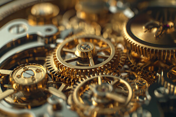 Closeup of clockwork gears. Conceptual image of time.