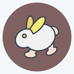 Icon Rabbit. suitable for Meat. color mate style. simple design editable. design template vector. simple illustration