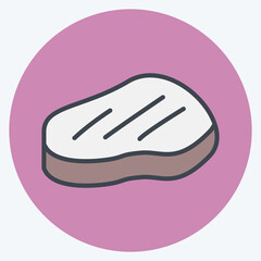 Icon Steak. suitable for Meat. color mate style. simple design editable. design template vector. simple illustration