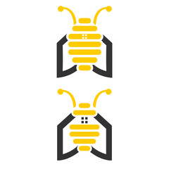 simple bee house logo