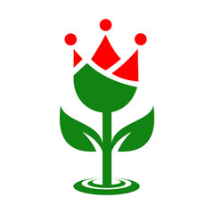 simple rose flower queen logo...
