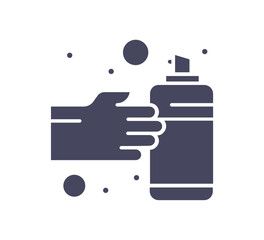 Silhouette Hand wash in sanitiser vector illustration design isolated on white background, symbol for your web site design, icon logo, app, UI.