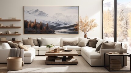 Modern luxurious living room interior composition  - obrazy, fototapety, plakaty
