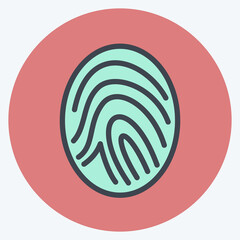 Icon Fingerprint. suitable for Security symbol. color mate style. simple design editable. design template vector. simple illustration