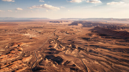 Desolate Serenity: A Lonely Journey through Endless Sands - obrazy, fototapety, plakaty