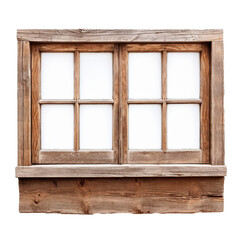 A window with a wooden frame and white panes
