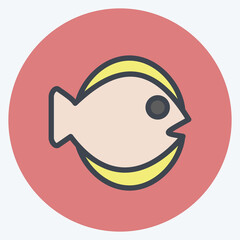 Icon Flat Fish. suitable for seafood symbol. color mate style. simple design editable. design template vector. simple illustration