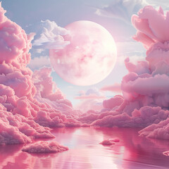 himmel, wolkengebilde, rosa, weiß, fantasie, wasser, Mitte, Mond, planet, sky, clouds, pink, white, fantasy, water, center, moon, planet