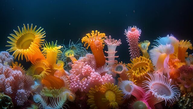 In the midst of the cold and dark ocean depths bursts of vibrant color come to life as different species of cold seep organisms thrive around the ane hydrate formations. Delicate