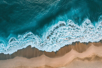 Fototapeta na wymiar photo vertical overhead shot of a wavy sea