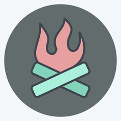 Icon Bonfire. suitable for House symbol. color mate style. simple design editable. design template vector. simple illustration