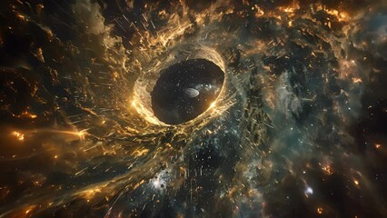 A structure resembling a behemoth eye focused on capturing the faintest glimmers of light from distant stars.