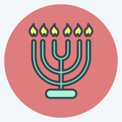 Icon Menorah. suitable for House symbol. color mate style. simple design editable. design template vector. simple illustration