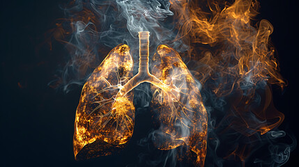 Detailed Visualization of Human Respiratory System Anatomy . Generative AI illustration  - obrazy, fototapety, plakaty