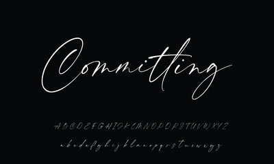 signature Font Calligraphy Logotype Script Brush Font Type Font lettering handwritten