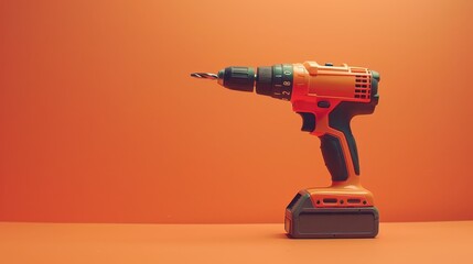 Drill on the orange background