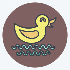 Icon Duck. suitable for City Park symbol. color mate style. simple design editable. design template vector. simple illustration