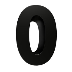 Black number 0 on transparent background