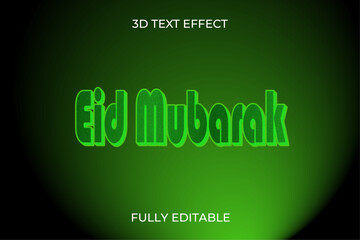 Eid Mubarak 3d text Effect Style, Editable 3D Text Effect With Eid Mubarak Text Concept,