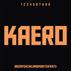 bold display alphabet font vector set