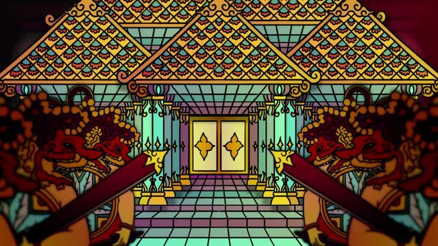 Vintage shadow puppet loop animation background